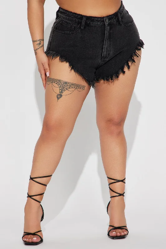 Stomping Grounds Non Stretch Denim Cut Off Shorts - Black