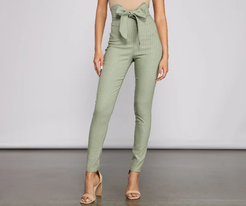 Stylishly Striped Tie-Waist Pants