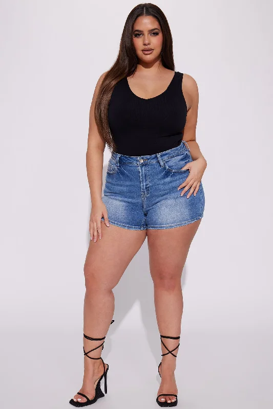 Sunny Days High Stretch Denim Shorts - Dark Wash