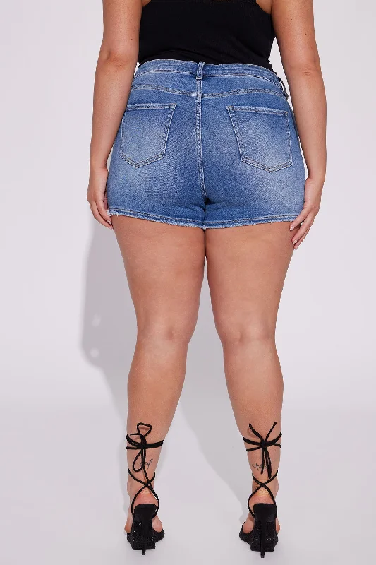 Sunny Days High Stretch Denim Shorts - Dark Wash