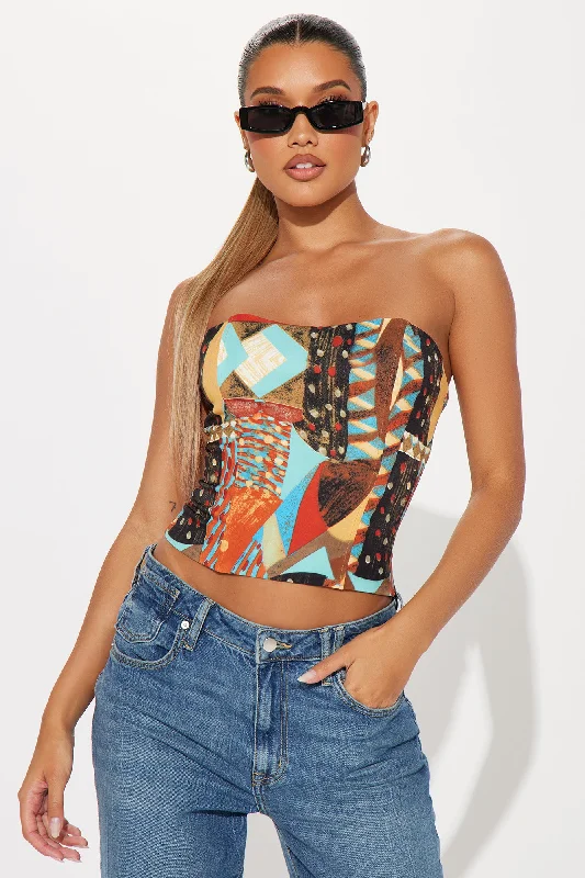 Sweet Talks Corset Top - Orange/combo