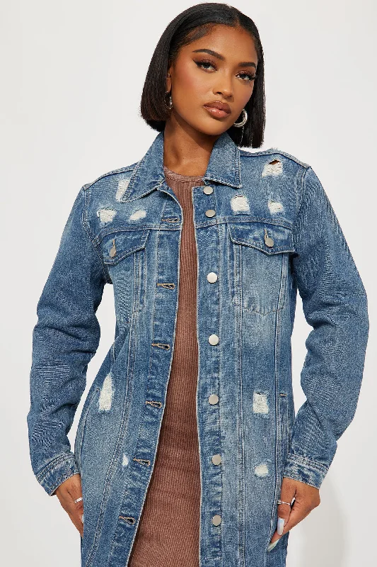 Taking The Edge Off Denim Jacket - Medium Wash