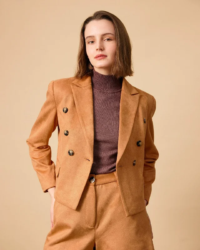 The Collared Buttons Suede Blazer