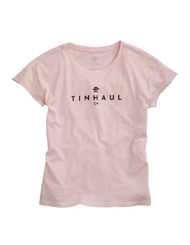 Tin Haul Womens Faded Pink 100% Cotton Anvil and Hammer S/S T-Shirt