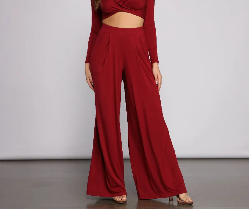 Trendy High Waist Flared Pants