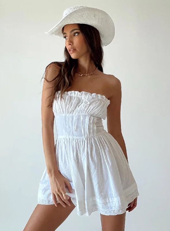 VIP Strapless Romper White