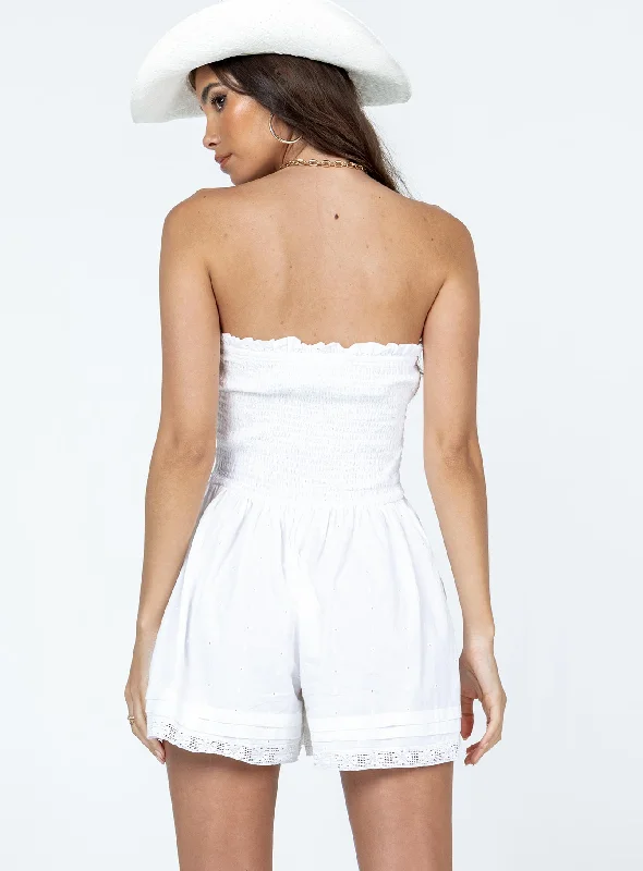 VIP Strapless Romper White