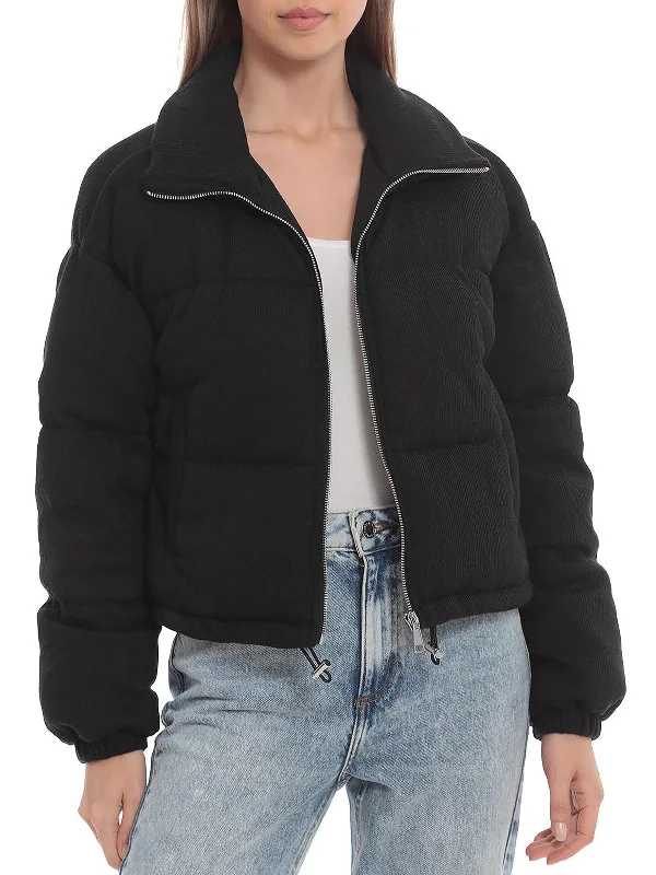 Womens Cropped Cold Weather Puffer Jacket