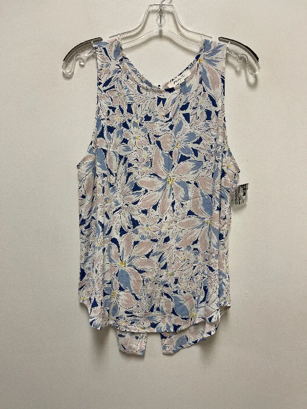 Floral Print Top Sleeveless Clothes Mentor, Size M