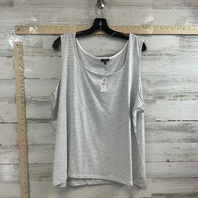 Grey & White Top Sleeveless Talbots, Size 3x