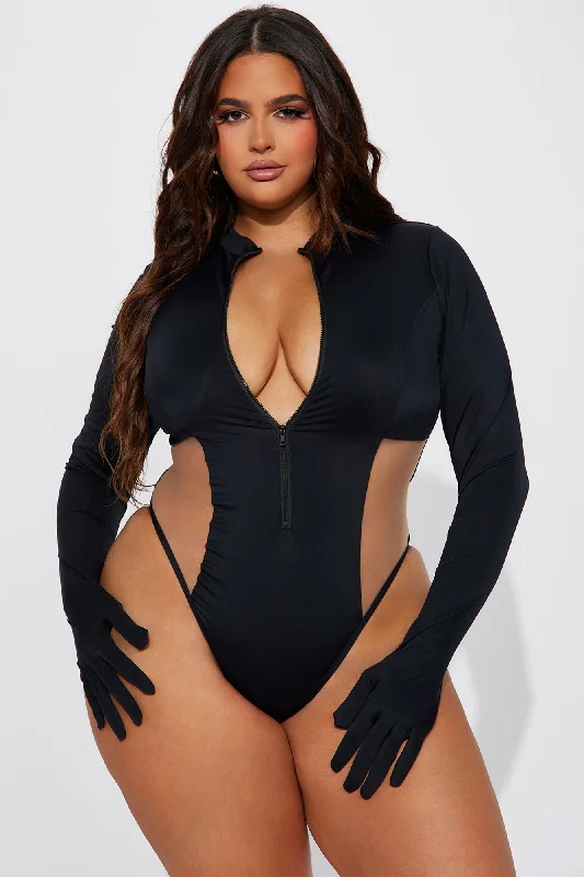 Sun Surf And Sand Long Sleeve Swimsuit - Black