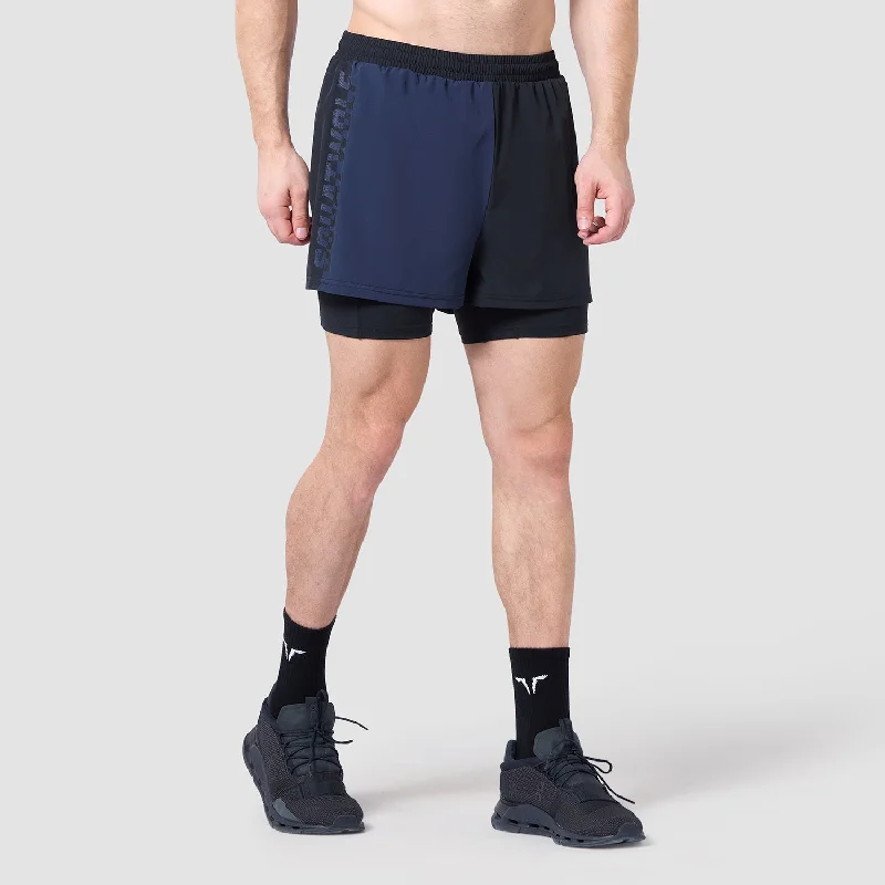 Core 5"" Split 2-In-1 Shorts - Black & Navy