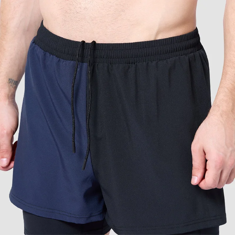 Core 5"" Split 2-In-1 Shorts - Black & Navy