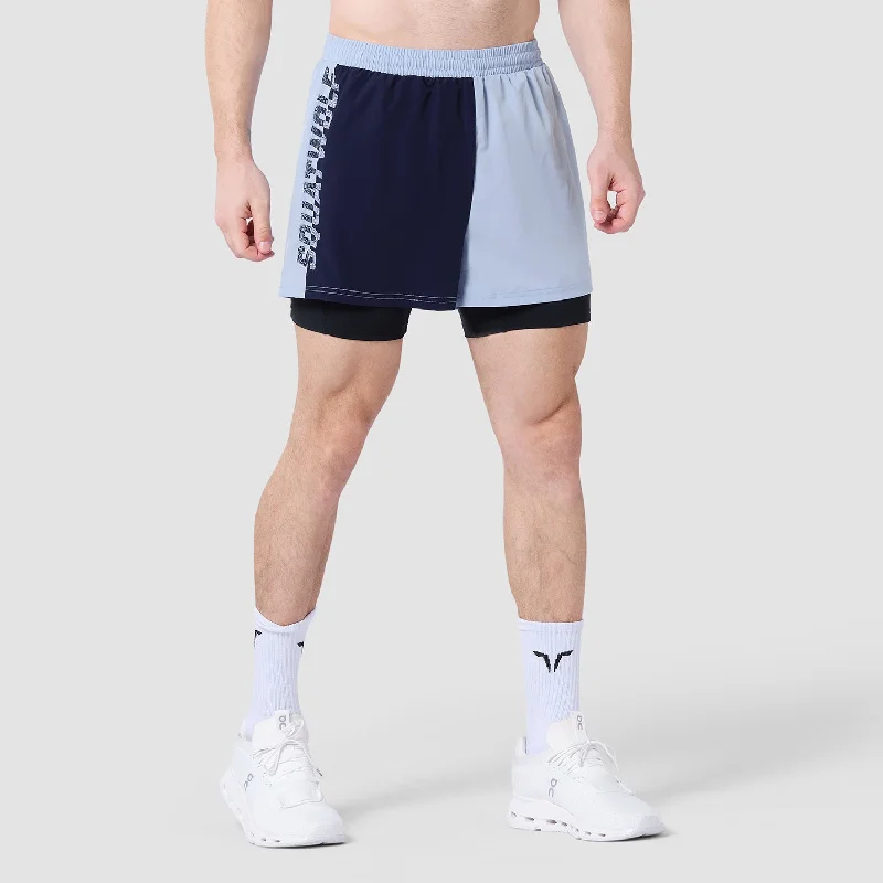 Core 5"" Split 2-In-1 Shorts - Skyway & Navy