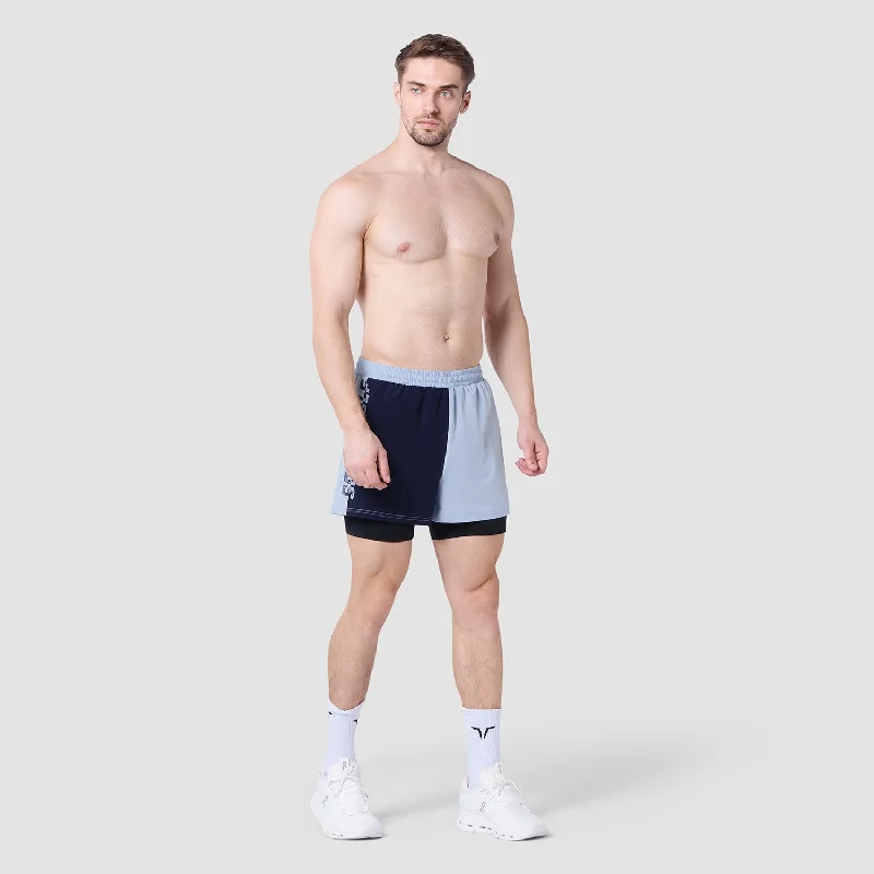 Core 5"" Split 2-In-1 Shorts - Skyway & Navy