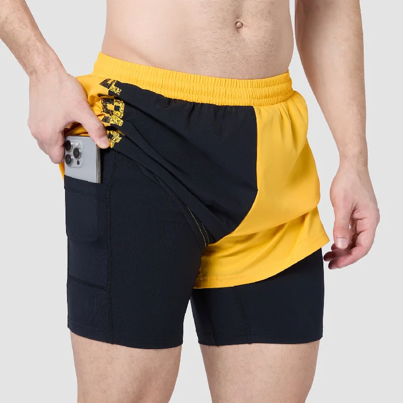 Core 5"" Split 2-In-1 Shorts - Spectra Yellow & Black