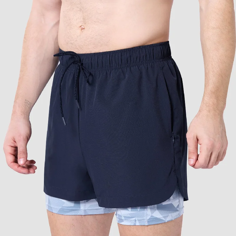 Limitless 2-In-1 5"" Shorts - Navy & Skyway