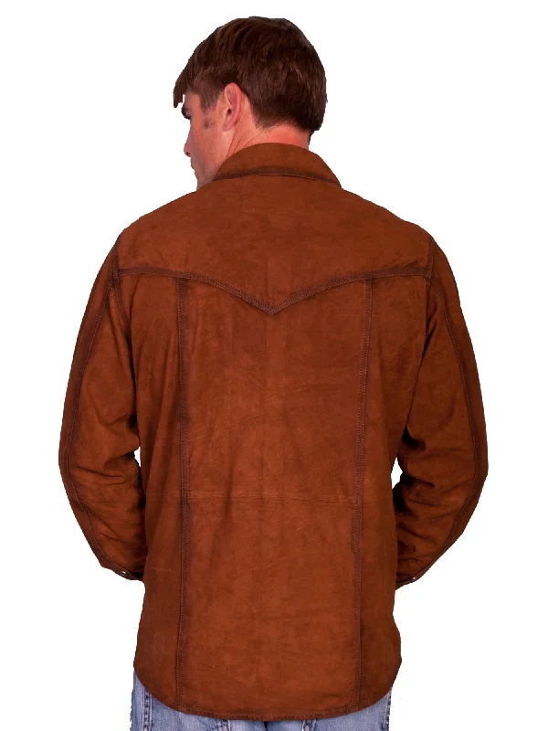 Scully Mens Brown Suede Western L/S Shirt