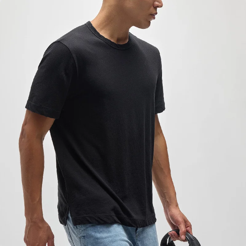 Recycled Cotton Jersey Crew - Black