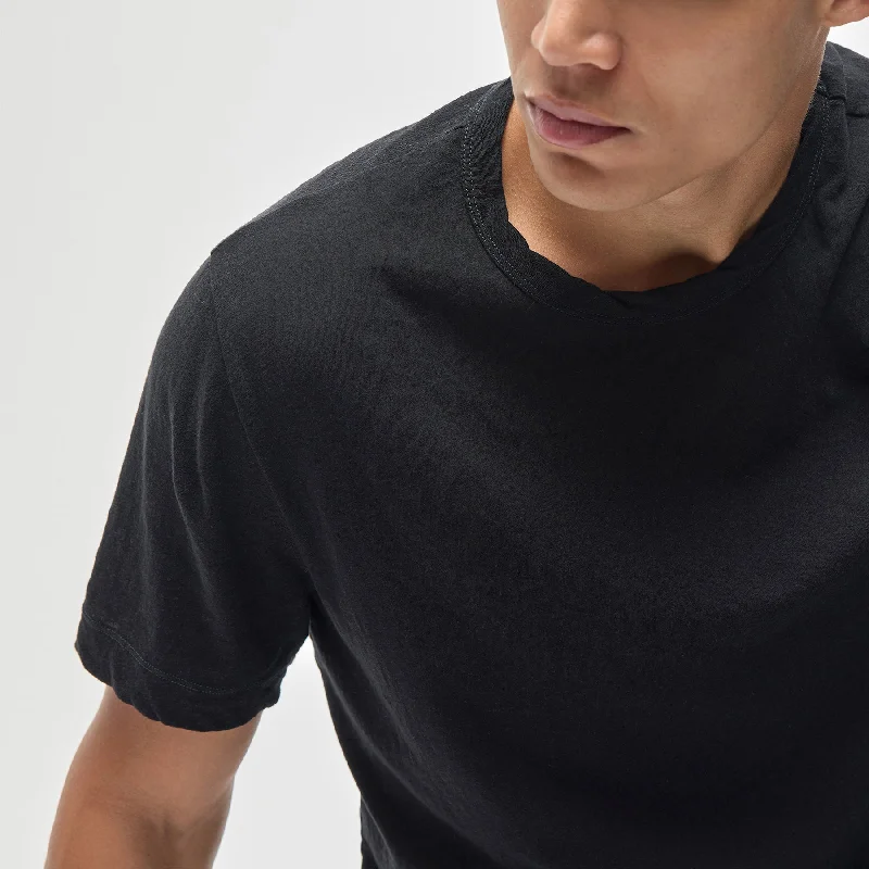 Recycled Cotton Jersey Crew - Black