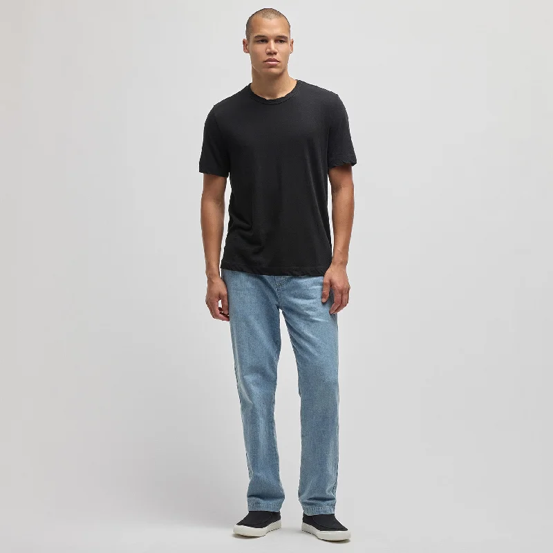 Recycled Cotton Jersey Crew - Black