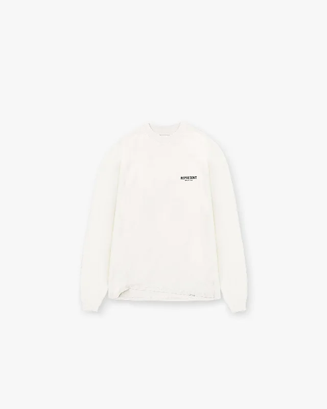 Represent Owners Club Long Sleeve T-Shirt - Flat White