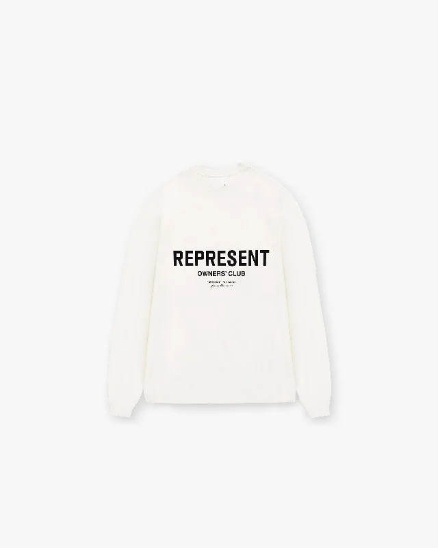 Represent Owners Club Long Sleeve T-Shirt - Flat White