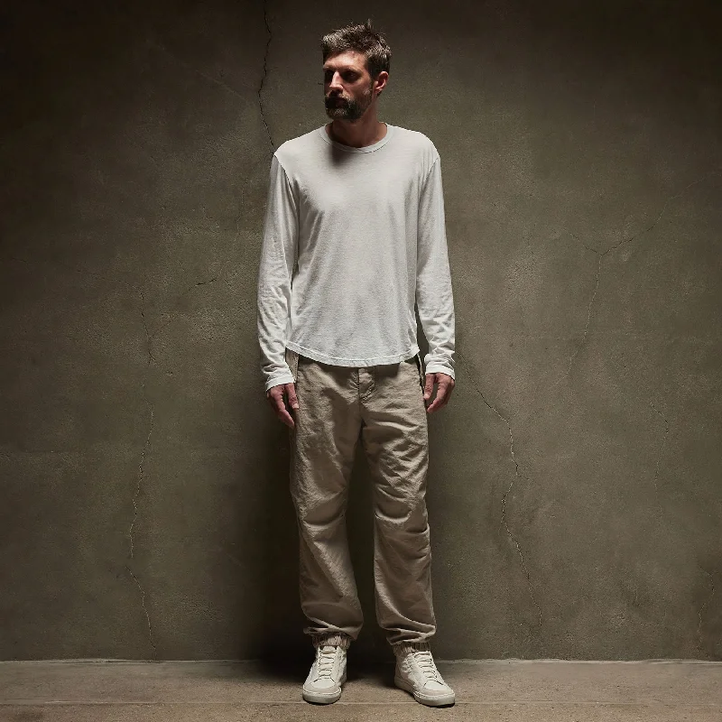 Shirttail Hem Crew - White