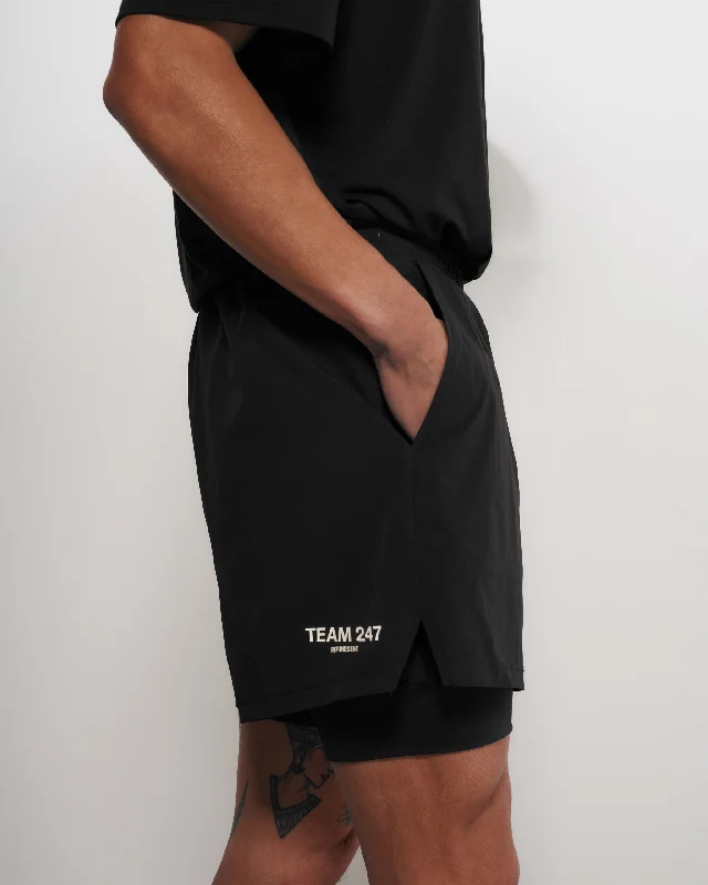 Team 247 2-In-1 Shorts - Black 