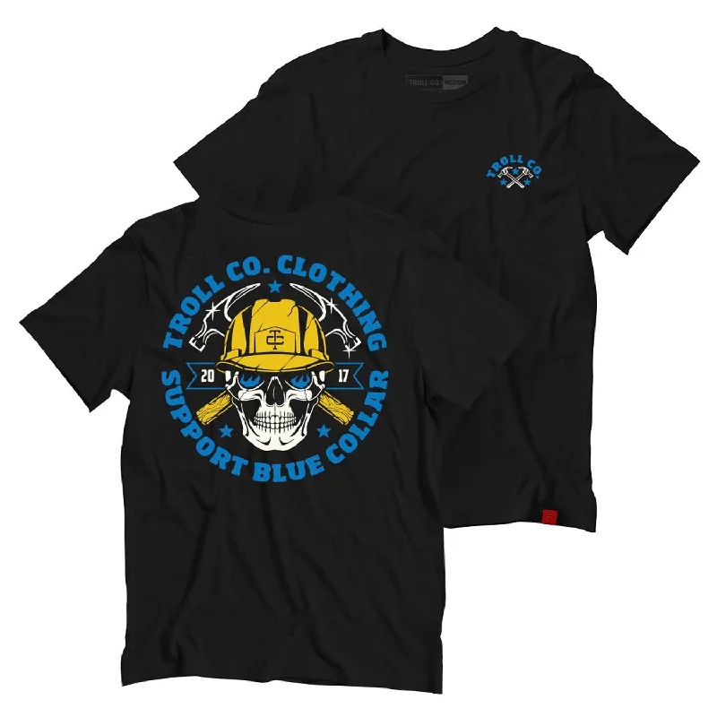 Troll Co. Men's Construction ""Support Blue Collar"" Short Sleeve T-Shirt