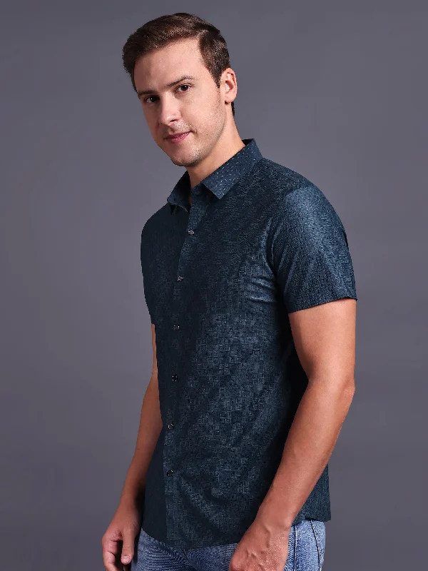 Alaskan Blue Stretchable Imported Shirt