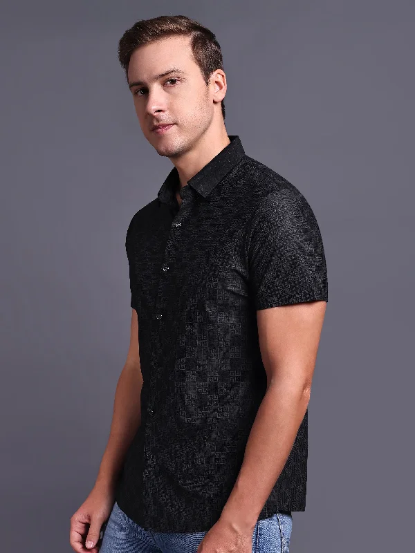 Black Stretchable Imported Shirt