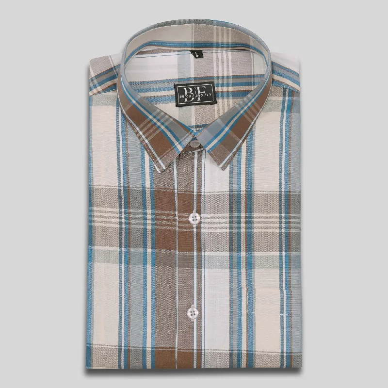 COTTON CHECKS SHIRT Brown  Rama