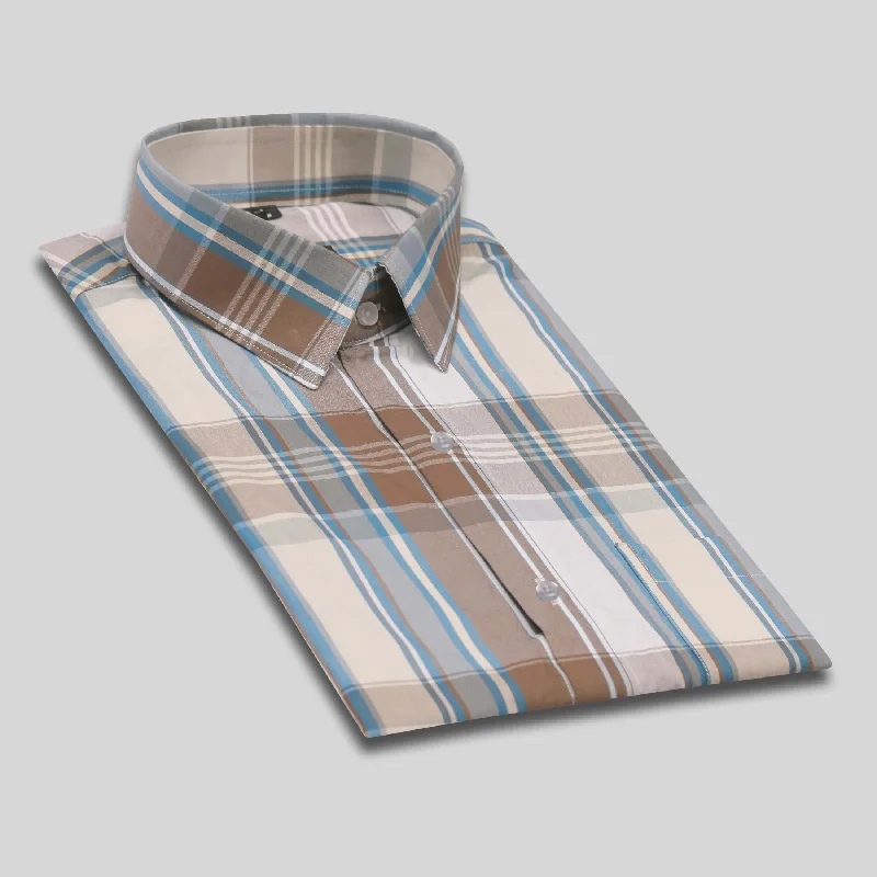 COTTON CHECKS SHIRT Brown  Rama