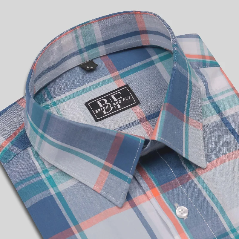 COTTON CHECKS SHIRT Rama Blue