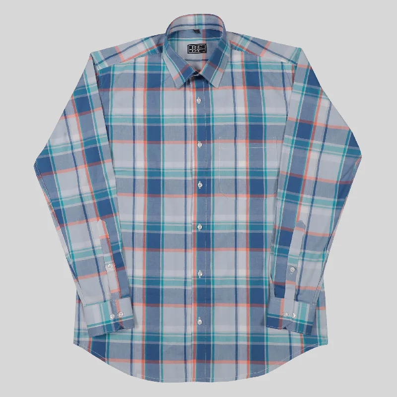 COTTON CHECKS SHIRT Rama Blue