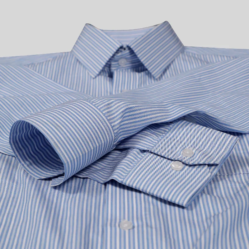 COTTON STRIPED SHIRT  Blue White