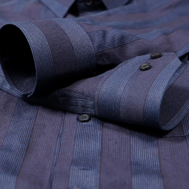 Classic Design Cotton Blue Striped Shirt