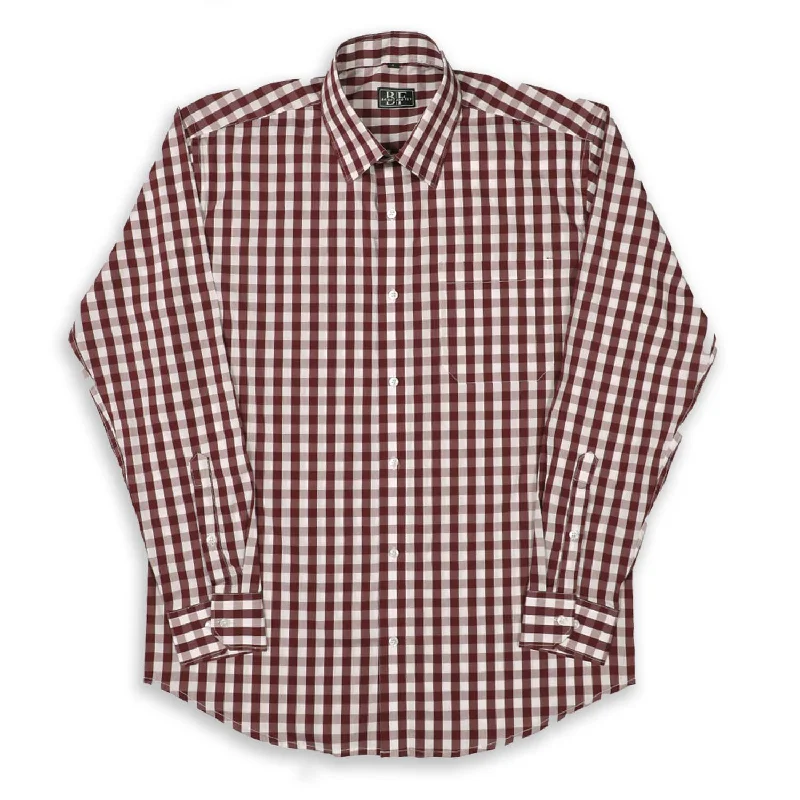 COTTON CHECKS SHIRT Brown