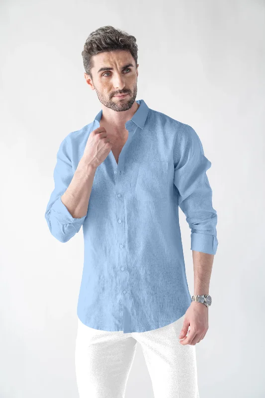 Linen Soft Touch Sky Blue Shirt