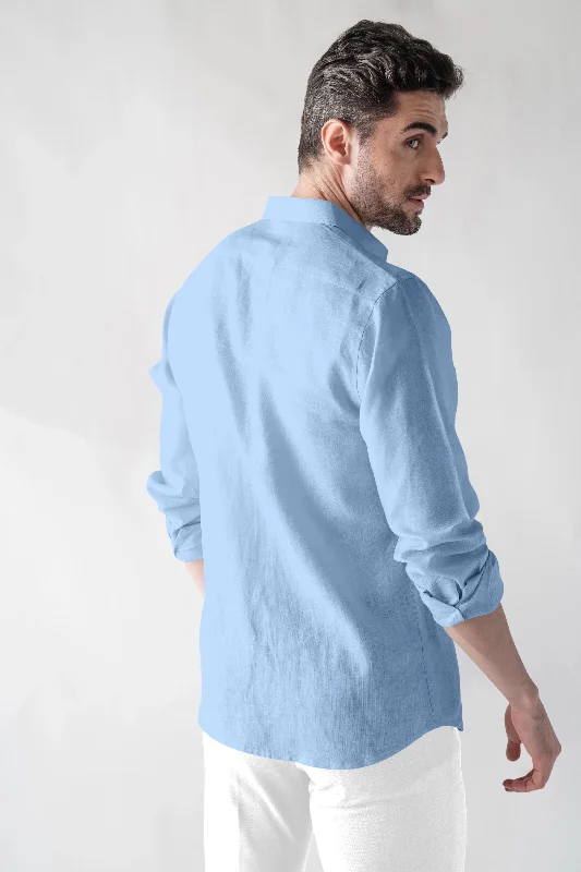 Linen Soft Touch Sky Blue Shirt