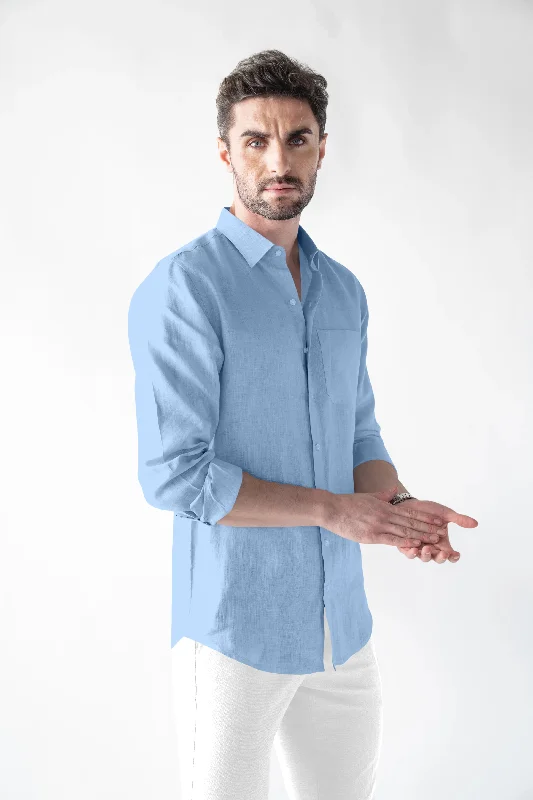 Linen Soft Touch Sky Blue Shirt