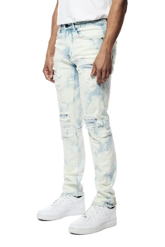 Bleach Washed Rip & Repaired Jeans - Billie Blue