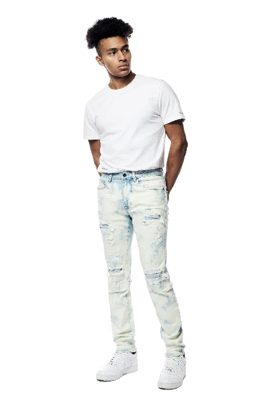 Bleach Washed Rip & Repaired Jeans - Billie Blue