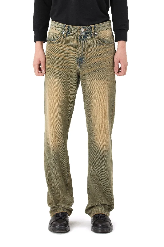 Brown Tinted Denim Pants - Bronze Blue