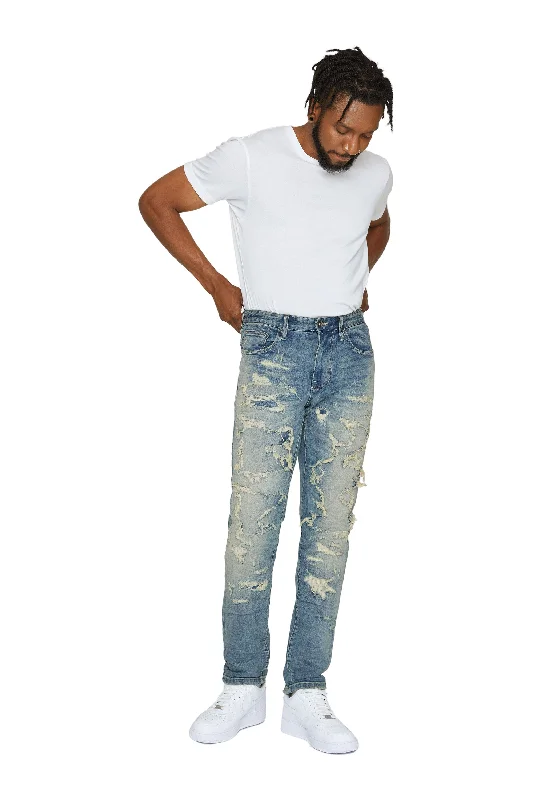 Heavy Distressed Jeans - Lisbon Blue