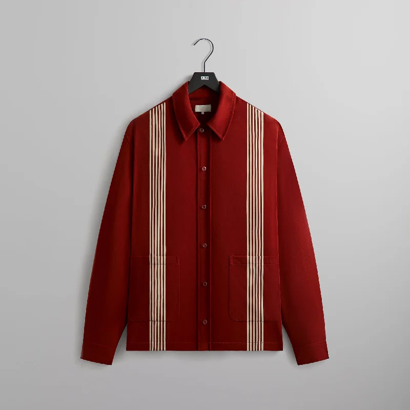 Kith Sueded Sateen Boxy Collared Overshirt - Almandine