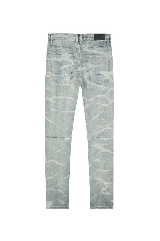 Lightning Effect Jeans - Industrial Blue