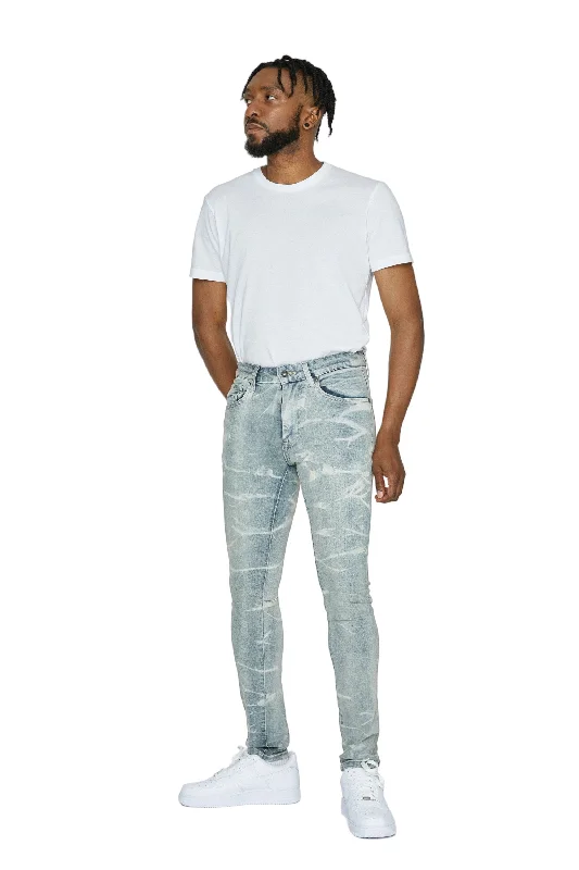 Lightning Effect Jeans - Industrial Blue