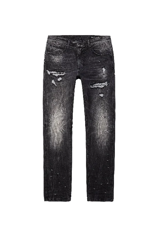 Rip And Repair Denim Jeans - Moon Black